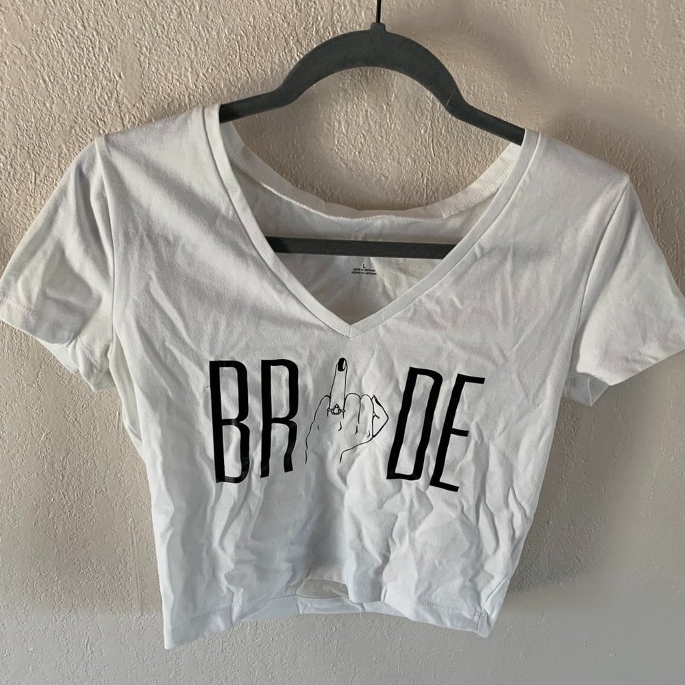 BRIDE - White Crop Top